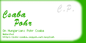 csaba pohr business card